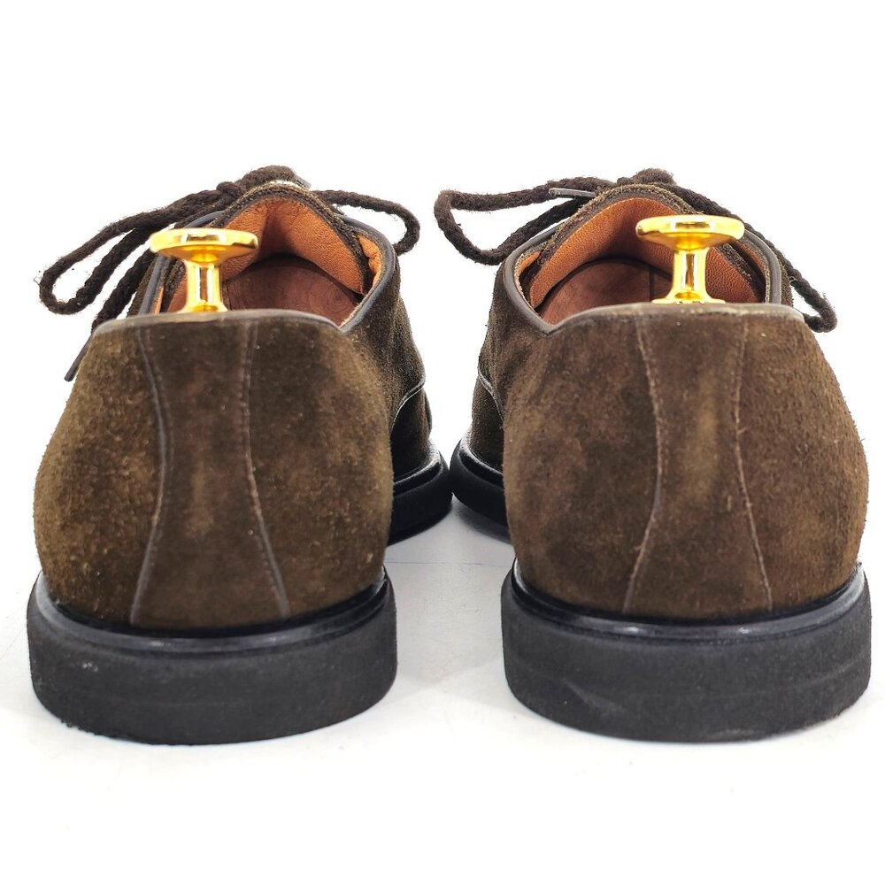 Vintage Bally Switzerland Brown Suede Dress Shoes Mens 10.5 Cap-toe Derby Oxford - Picture 6 of 9